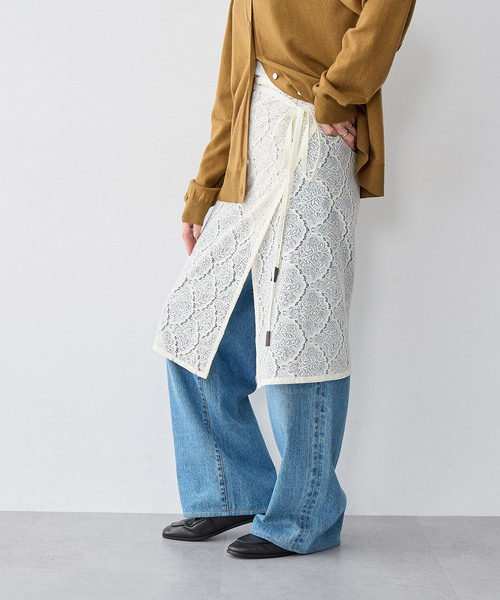 anyfee（エニフィー）の「【anyfee/大きいサイズ】総レースラップスカート（スカート・レディース・アイボリー/ブラック・LL～3L/4L～5L）」の18枚目の写真