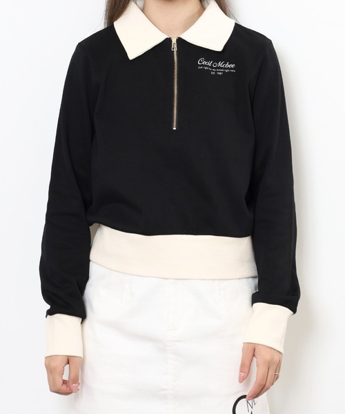 CECIL McBEE（セシルマクビー）の「SWEAT　POLO（スウェット・レディース・ブラック・2(M)/1(S)）」の8枚目の写真
