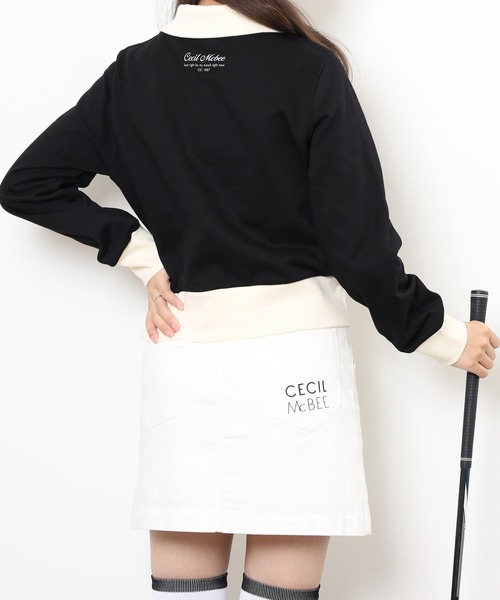 CECIL McBEE（セシルマクビー）の「SWEAT　POLO（スウェット・レディース・ブラック・2(M)/1(S)）」の4枚目の写真