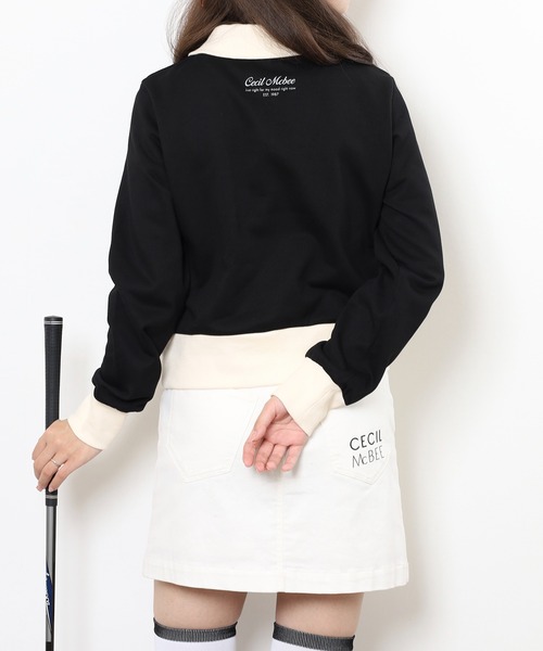 CECIL McBEE（セシルマクビー）の「SWEAT　POLO（スウェット・レディース・ブラック・2(M)/1(S)）」の5枚目の写真