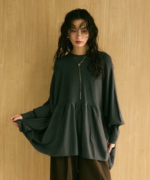 Peplum knit volume top / ペプラムニットボリュームトップス