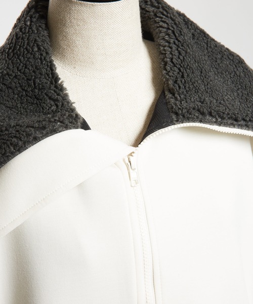 gomme（ゴム）の「ダンボールニット　ビッグカラージャケット（その他アウター・レディース・ブラック/アイボリー・MEDIUM）」の15枚目の写真