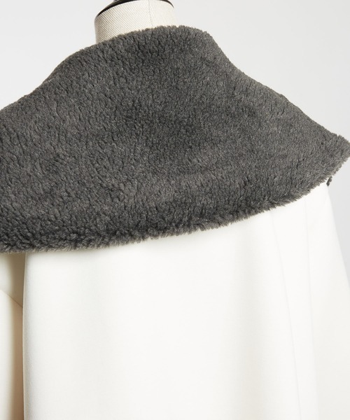 gomme（ゴム）の「ダンボールニット　ビッグカラージャケット（その他アウター・レディース・ブラック/アイボリー・MEDIUM）」の20枚目の写真