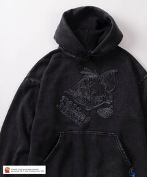 Tom＆Jerry（トムアンドジェリー）の「【72】【TOM＆JERRY/トムとジェリー】ブリーチ加工 フェイスワッペン 裏起毛 プルパーカー（パーカー・レディース）」