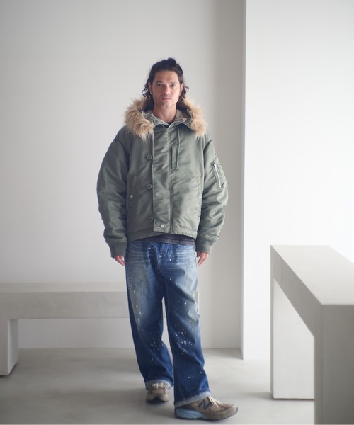 ADAM PATEK(アダムパテック)の「ADAMPATEK/washed riot nep selvedge denim/ヴィンテージ加工ワイドデニムパンツ(デニムパンツ・メンズ・ブルー・1/2/3)」の21枚目の写真