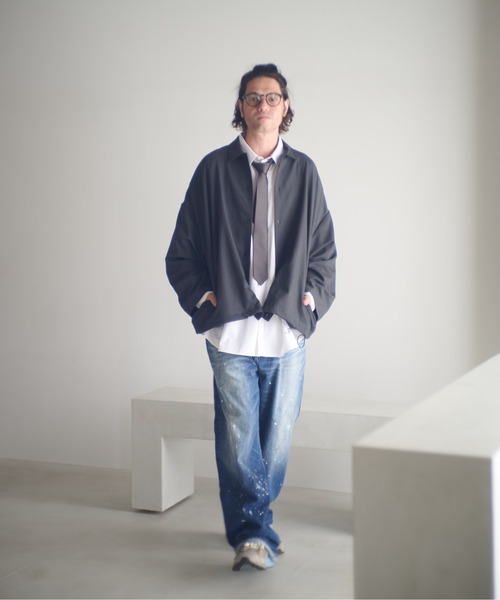 ADAM PATEK(アダムパテック)の「ADAMPATEK/washed riot nep selvedge denim/ヴィンテージ加工ワイドデニムパンツ(デニムパンツ・メンズ・ブルー・1/2/3)」の8枚目の写真