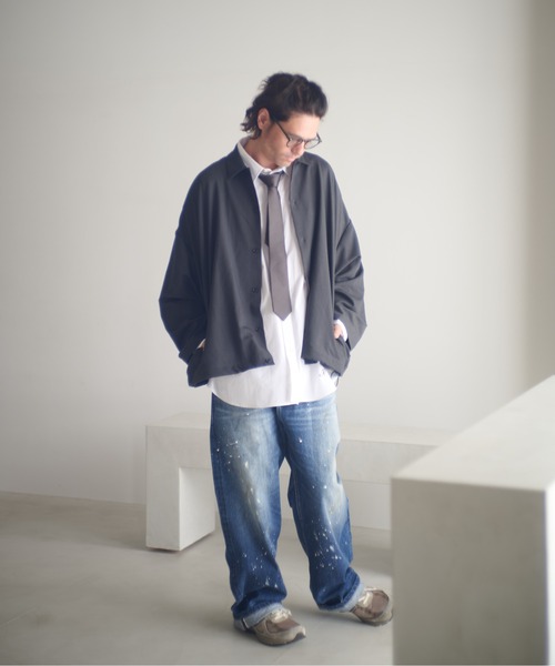 ADAM PATEK(アダムパテック)の「ADAMPATEK/washed riot nep selvedge denim/ヴィンテージ加工ワイドデニムパンツ(デニムパンツ・メンズ・ブルー・1/2/3)」の10枚目の写真