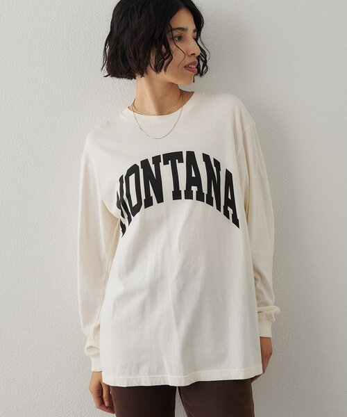 Whim Gazette(ウィムガゼット)の「MONTANAロングTシャツ(Tシャツ/カットソー・レディース・グレー/アイボリー・FREE)」の21枚目の写真