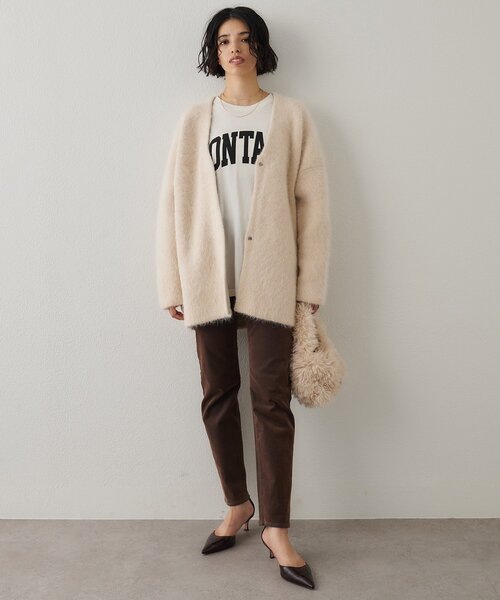 Whim Gazette(ウィムガゼット)の「MONTANAロングTシャツ(Tシャツ/カットソー・レディース・グレー/アイボリー・FREE)」の7枚目の写真