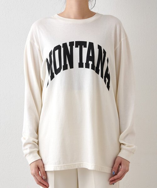 Whim Gazette(ウィムガゼット)の「MONTANAロングTシャツ(Tシャツ/カットソー・レディース・グレー/アイボリー・FREE)」の9枚目の写真