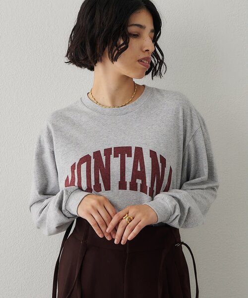 Whim Gazette(ウィムガゼット)の「MONTANAロングTシャツ(Tシャツ/カットソー・レディース・グレー/アイボリー・FREE)」の17枚目の写真