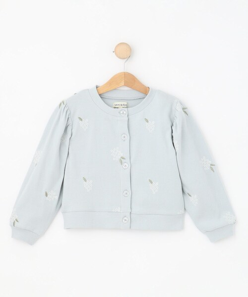 SHOO・LA・RUE（シューラルー）の「【100-150cm】フラワー刺繍リブカーデガン（カーディガン/ボレロ・キッズ・アイボリー/サックスブルー・10/11/12/13/14/15 ）」の2枚目の写真