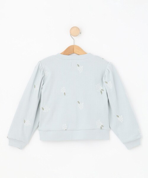 SHOO・LA・RUE（シューラルー）の「【100-150cm】フラワー刺繍リブカーデガン（カーディガン/ボレロ・キッズ・アイボリー/サックスブルー・10/11/12/13/14/15 ）」の4枚目の写真