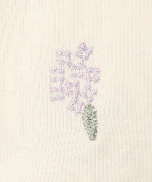 SHOO・LA・RUE（シューラルー）の「【100-150cm】フラワー刺繍リブカーデガン（カーディガン/ボレロ・キッズ・アイボリー/サックスブルー・10/11/12/13/14/15 ）」の9枚目の写真