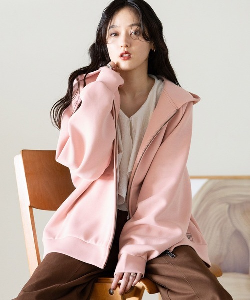 RAGEBLUE（レイジブルー）の「WジップポンチスウェットBIGパーカー（パーカー・レディース・ダークブラウン/その他23/グレー系その他・FREE）」の3枚目の写真