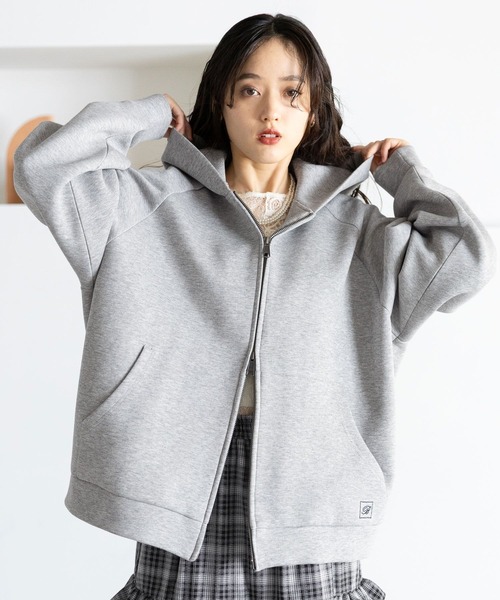 RAGEBLUE（レイジブルー）の「WジップポンチスウェットBIGパーカー（パーカー・レディース・ダークブラウン/その他23/グレー系その他・FREE）」の6枚目の写真