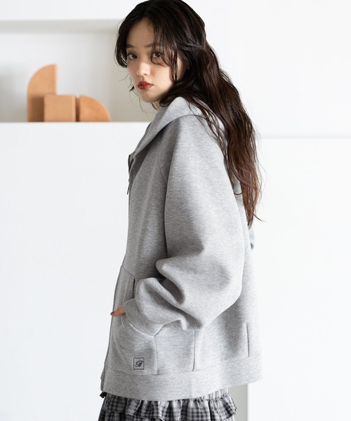 RAGEBLUE（レイジブルー）の「WジップポンチスウェットBIGパーカー（パーカー・レディース・ダークブラウン/その他23/グレー系その他・FREE）」の7枚目の写真