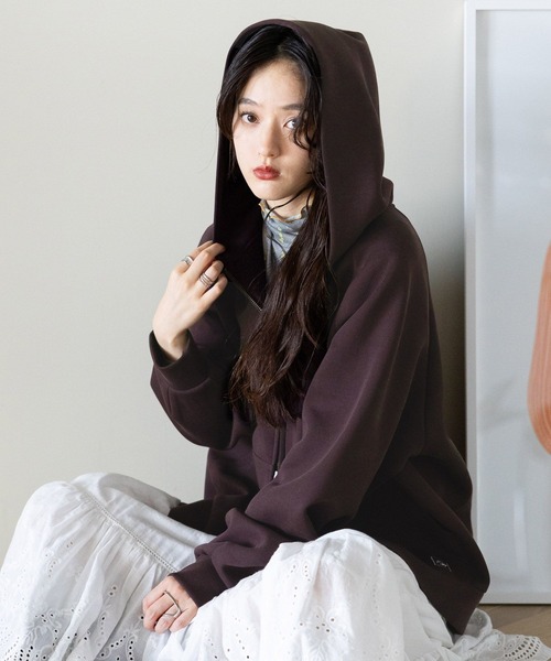 RAGEBLUE（レイジブルー）の「WジップポンチスウェットBIGパーカー（パーカー・レディース・ダークブラウン/その他23/グレー系その他・FREE）」の16枚目の写真