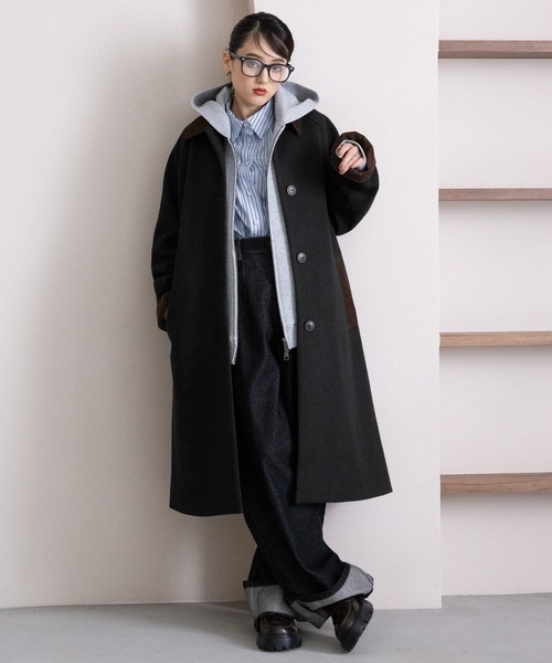 RAGEBLUE（レイジブルー）の「WジップポンチスウェットBIGパーカー（パーカー・レディース・ダークブラウン/その他23/グレー系その他・FREE）」の17枚目の写真