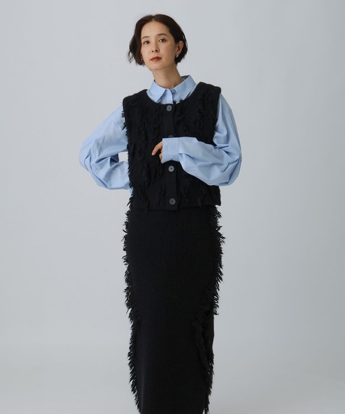 LEPSIM（レプシィム）の「フリンジベスト＊スカート《2点セット》 595306（ワンピース・レディース・ブラック/ホワイト・FREE）」の20枚目の写真
