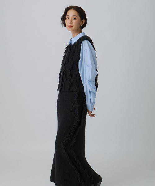 LEPSIM（レプシィム）の「フリンジベスト＊スカート《2点セット》 595306（ワンピース・レディース・ブラック/ホワイト・FREE）」の21枚目の写真