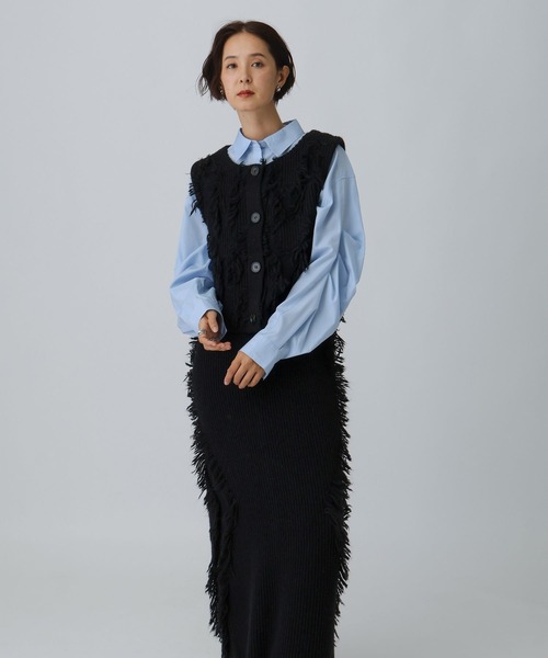 LEPSIM（レプシィム）の「フリンジベスト＊スカート《2点セット》 595306（ワンピース・レディース・ブラック/ホワイト・FREE）」の22枚目の写真