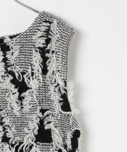 LEPSIM（レプシィム）の「フリンジベスト＊スカート《2点セット》 595306（ワンピース・レディース・ブラック/ホワイト・FREE）」の6枚目の写真