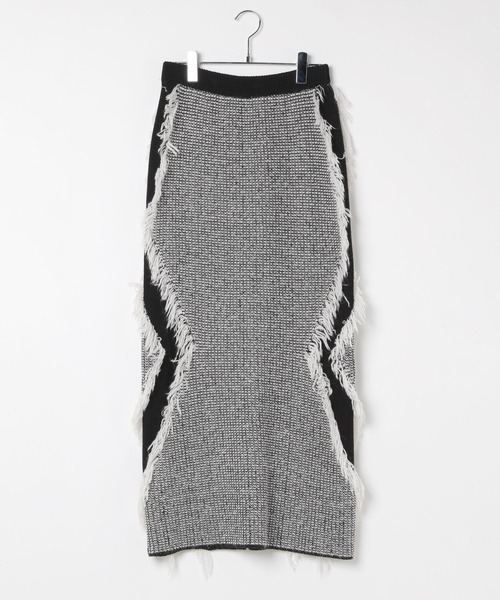 LEPSIM（レプシィム）の「フリンジベスト＊スカート《2点セット》 595306（ワンピース・レディース・ブラック/ホワイト・FREE）」の9枚目の写真