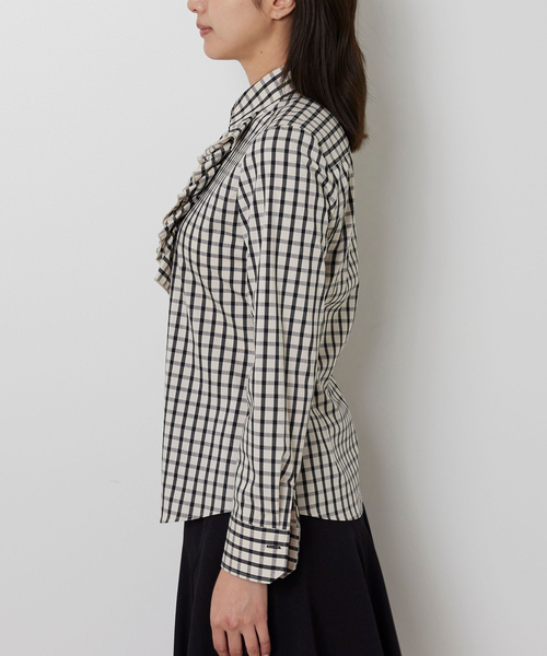 ナラカミーチェ（NARACAMICIE）/【NARACAMICIE】チェックフリル長袖シャツ セール】【NARACAMICIE】チェックフリル長袖シャツ（シャツ/ブラウス