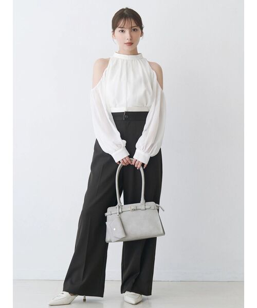 MERCURYDUO(マーキュリーデュオ)の「シフォンアメスリオフショルブラウス(シャツ/ブラウス・レディース・ベビーピンク/オフホワイト/ライトグレー・FREE)」の9枚目の写真