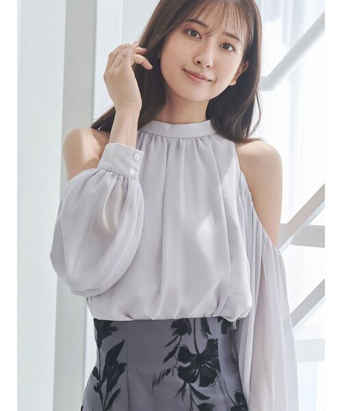 MERCURYDUO(マーキュリーデュオ)の「シフォンアメスリオフショルブラウス(シャツ/ブラウス・レディース・ベビーピンク/オフホワイト/ライトグレー・FREE)」の14枚目の写真