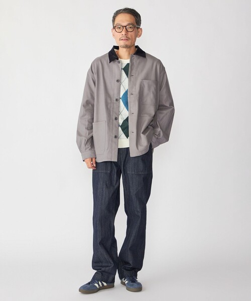 SHIPS:〈手洗い可能〉ライト ネル カバーオール シャツ（シャツ