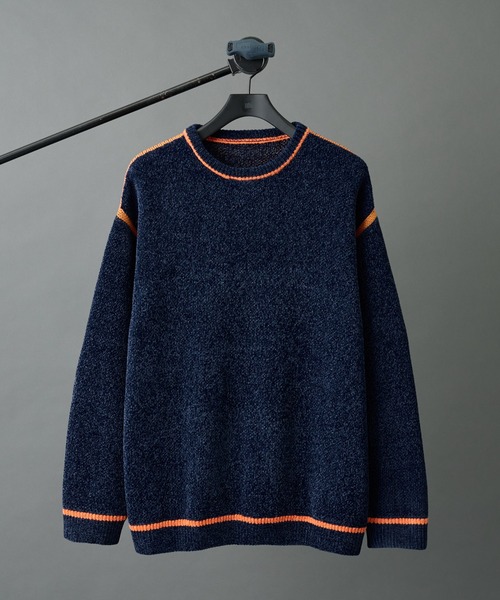 COLONY 2139（コロニートゥーワンスリーナイン）の「ダブルジャガードモールラインクルーネックプルオーバー（ニット/セーター・メンズ・ネイビー/ブラック/グレー・LARGE/MEDIUM）」の2枚目の写真