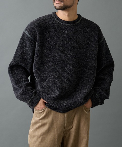 COLONY 2139（コロニートゥーワンスリーナイン）の「ダブルジャガードモールラインクルーネックプルオーバー（ニット/セーター・メンズ・ネイビー/ブラック/グレー・LARGE/MEDIUM）」の22枚目の写真