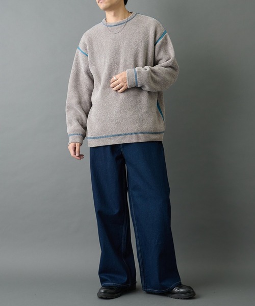 COLONY 2139（コロニートゥーワンスリーナイン）の「ダブルジャガードモールラインクルーネックプルオーバー（ニット/セーター・メンズ・ネイビー/ブラック/グレー・LARGE/MEDIUM）」の4枚目の写真