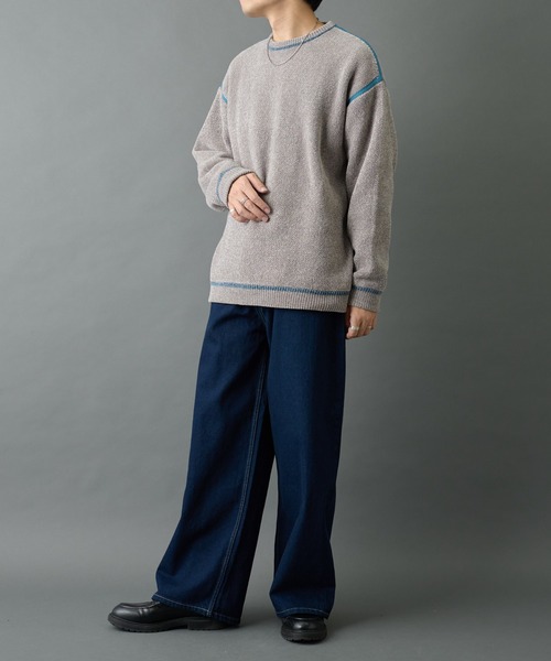 COLONY 2139（コロニートゥーワンスリーナイン）の「ダブルジャガードモールラインクルーネックプルオーバー（ニット/セーター・メンズ・ネイビー/ブラック/グレー・LARGE/MEDIUM）」の5枚目の写真