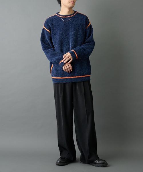 COLONY 2139（コロニートゥーワンスリーナイン）の「ダブルジャガードモールラインクルーネックプルオーバー（ニット/セーター・メンズ・ネイビー/ブラック/グレー・LARGE/MEDIUM）」の12枚目の写真