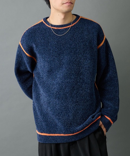 COLONY 2139（コロニートゥーワンスリーナイン）の「ダブルジャガードモールラインクルーネックプルオーバー（ニット/セーター・メンズ・ネイビー/ブラック/グレー・LARGE/MEDIUM）」の8枚目の写真
