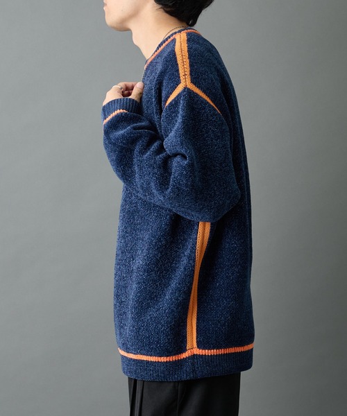 COLONY 2139（コロニートゥーワンスリーナイン）の「ダブルジャガードモールラインクルーネックプルオーバー（ニット/セーター・メンズ・ネイビー/ブラック/グレー・LARGE/MEDIUM）」の9枚目の写真