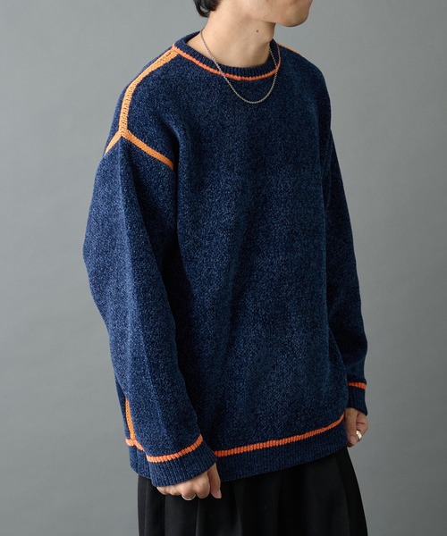 COLONY 2139（コロニートゥーワンスリーナイン）の「ダブルジャガードモールラインクルーネックプルオーバー（ニット/セーター・メンズ・ネイビー/ブラック/グレー・LARGE/MEDIUM）」の11枚目の写真