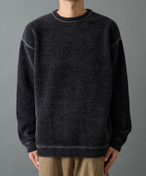 COLONY 2139（コロニートゥーワンスリーナイン）の「ダブルジャガードモールラインクルーネックプルオーバー（ニット/セーター・メンズ・ネイビー/ブラック/グレー・LARGE/MEDIUM）」の16枚目の写真