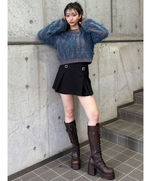 MURUA（ムルーア）の「デザインミニスカショートパンツ（その他パンツ・レディース・ブラック/モカ・1/2）」の14枚目の写真