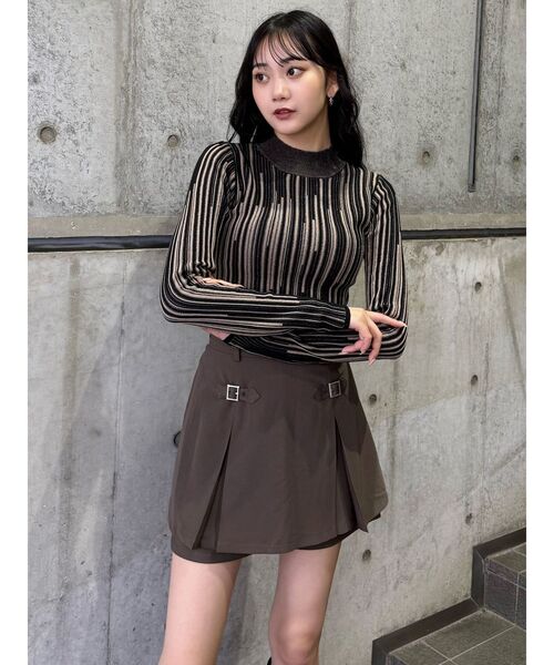 MURUA（ムルーア）の「デザインミニスカショートパンツ（その他パンツ・レディース・ブラック/モカ・1/2）」の12枚目の写真