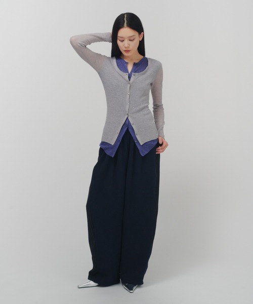 THINGS THAT MATTER(シングス ザット マター)の「SPARKLE SHEER KNIT CARDIGAN / スパークルシアーニットカーディガン(カーディガン/ボレロ・レディース・グレー/ブラック/ライトグレー・FREE)」の7枚目の写真