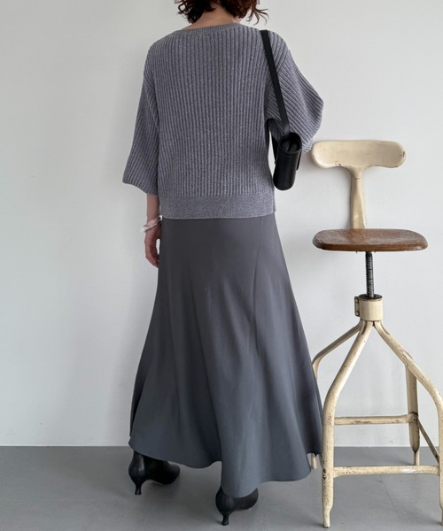 Doux archives（ドゥアルシーヴ）の「ラメモールヤーンニット（ニット/セーター・レディース・グレー/ピンク/グリーン系・FREE）」の9枚目の写真