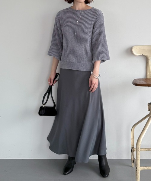 Doux archives（ドゥアルシーヴ）の「ラメモールヤーンニット（ニット/セーター・レディース・グレー/ピンク/グリーン系・FREE）」の12枚目の写真