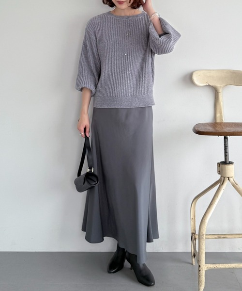 Doux archives（ドゥアルシーヴ）の「ラメモールヤーンニット（ニット/セーター・レディース・グレー/ピンク/グリーン系・FREE）」の13枚目の写真