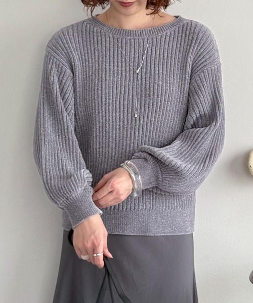 Doux archives（ドゥアルシーヴ）の「ラメモールヤーンニット（ニット/セーター・レディース・グレー/ピンク/グリーン系・FREE）」の18枚目の写真