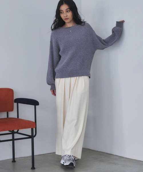 Doux archives（ドゥアルシーヴ）の「ラメモールヤーンニット（ニット/セーター・レディース・グレー/ピンク/グリーン系・FREE）」の21枚目の写真