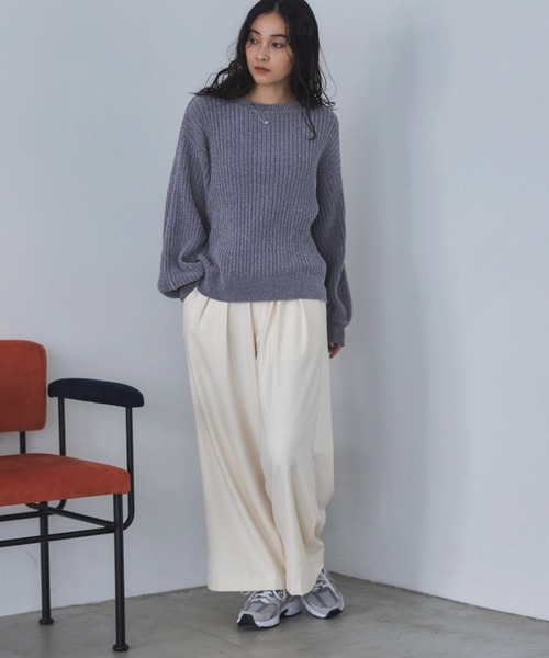 Doux archives（ドゥアルシーヴ）の「ラメモールヤーンニット（ニット/セーター・レディース・グレー/ピンク/グリーン系・FREE）」の22枚目の写真